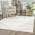 thumbnail image 1 of Rug Branch Contemporary Boho Shag White Grey Indoor Area Rug - 5x7, 1 of 5