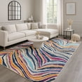 thumbnail image 1 of Rug Branch Contemporary Boho Zebra Beige Blue Indoor Area Rug - 9x12, 1 of 7