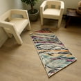 thumbnail image 1 of Rug Branch Contemporary Boho Zebra Beige Blue Indoor Doormat Rug - 2x5, 1 of 6