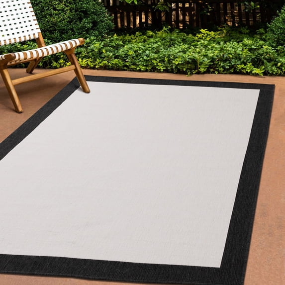 Rug Branch Contemporary Border Black Indoor Area Rug - 5' x 8'