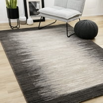 Rug Branch Contemporary Border, Distressed Black Indoor Area Rug - 5' x 8'