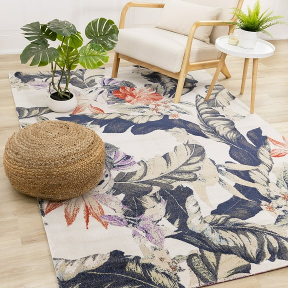 Rug Branch Contemporary Botanical Cream Indoor Area Rug - 5' x 8'
