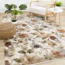 Rug Branch Contemporary Botanical Cream Indoor Area Rug - 5' x 8'