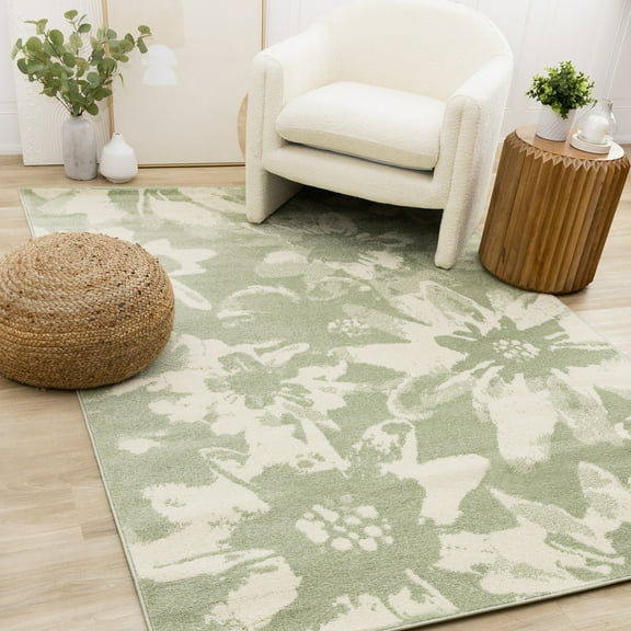 Rug Branch Contemporary Botanical Green Indoor Area Rug - 5' x 8'