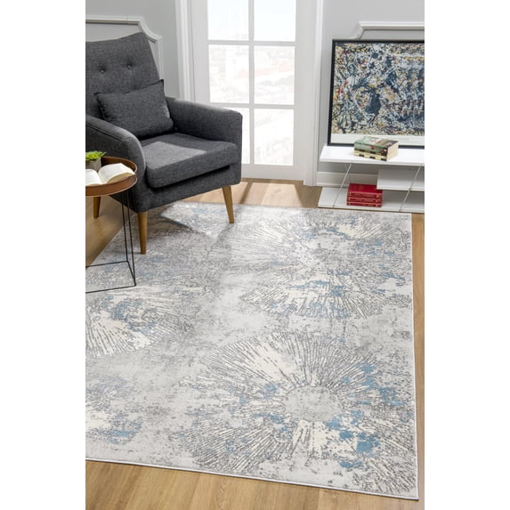 Rug Branch Contemporary Coastal Blue Grey Indoor Area Rug - 6x9