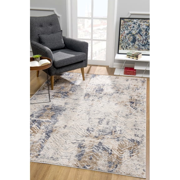 Rug Branch Contemporary Coastal Navy Beige Indoor Area Rug - 5x7
