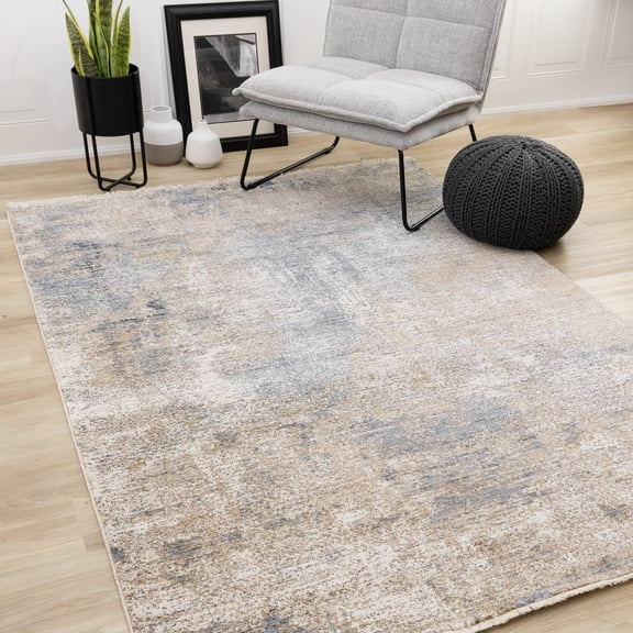 Rug Branch Contemporary Distressed, Organic Beige Indoor Area Rug - 8' x 10'