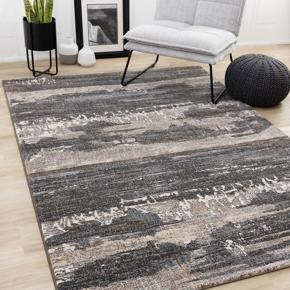 Rug Branch Contemporary Distressed, Organic Grey Indoor Area Rug - 8' x 11'