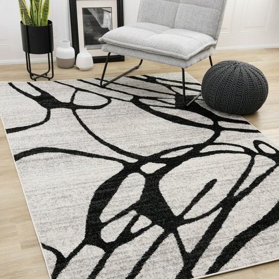 Rug Branch Contemporary Distressed, Organic Grey Indoor Area Rug - 8' x 11'
