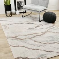 Rug Branch Contemporary Distressed, Organic White Indoor Area Rug - 8' x 11'