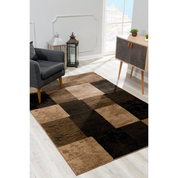 Rug Branch Contemporary Geometric Checkered Grey Black Indoor Area Rug - 8x10