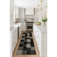 thumbnail image 1 of Rug Branch Contemporary Geometric Checkered Grey Black Indoor Runner Rug - 2x10, 1 of 7