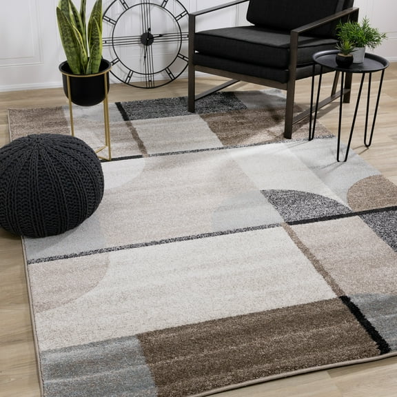 Rug Branch Contemporary Geometric Cream Indoor Area Rug - 5' x 8'