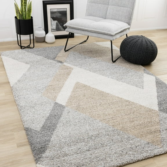 Rug Branch Contemporary Geometric Grey Indoor Area Rug - 5' x 8'