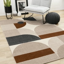 Rug Branch Contemporary Geometric, Tonal/Solid Cream Indoor Area Rug - 5' x 8'