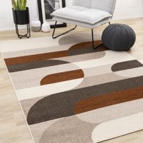 Rug Branch Contemporary Geometric, Tonal/Solid Cream Indoor Area Rug - 8' x 11'