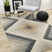 Rug Branch Contemporary Geometric, Trellis Grey Indoor Area Rug - 5' x 8'