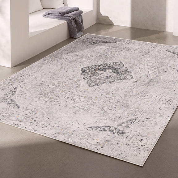 Rug Branch Contemporary Moroccan  Grey Beige Indoor Area Rug - 4x6