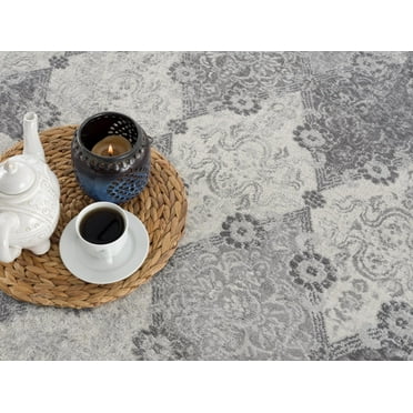 Rug Branch Contemporary Moroccan Grey Beige Indoor Runner Rug - 2x6
