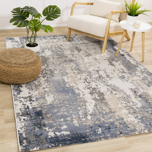 Rug Branch Contemporary Organic Blue Indoor Area Rug - 8' x 11'