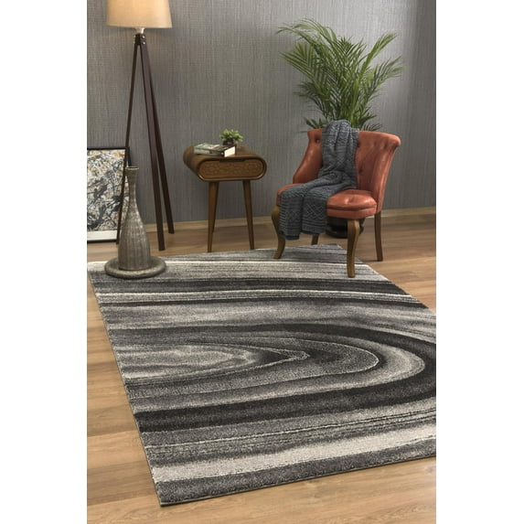 Rug Branch Contemporary Scandinavian Grey Black Indoor Area Rug - 4x6