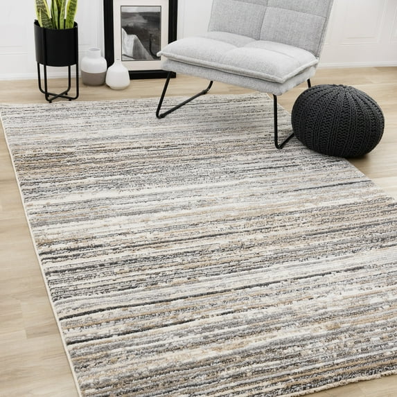 Rug Branch Contemporary Stripes Grey Indoor Area Rug - 5' x 8'