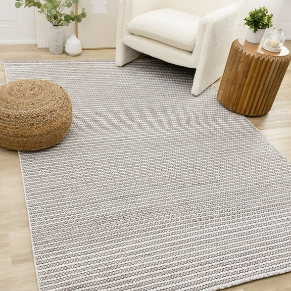 Rug Branch Contemporary Stripes White Indoor Area Rug - 5' x 8'