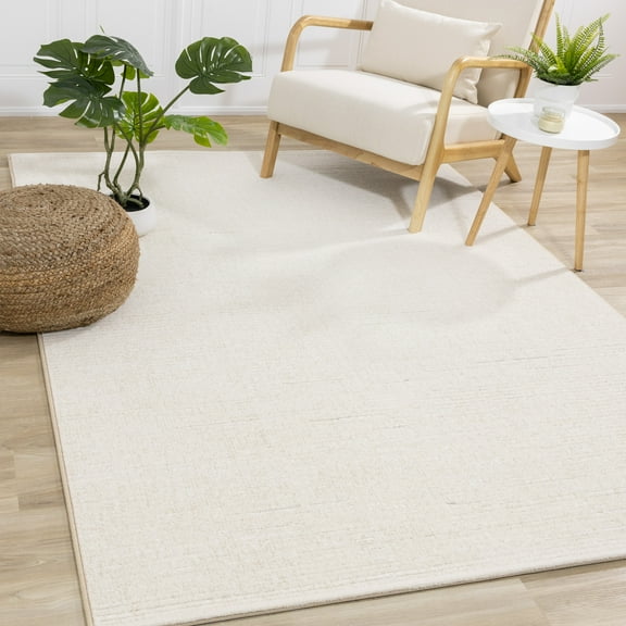 Rug Branch Contemporary Tonal/Solid Rug Cream Stripes Indoor Area Rug - 5' x 8'