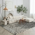 thumbnail image 1 of Rug Branch Domus Modern Zebra Print Indoor Area Rug, Cream Black - 6'x9', 1 of 8