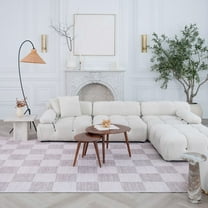 Rug Branch Eclipse Checkered Beige Brown Indoor Soft Area Rug - 4x6