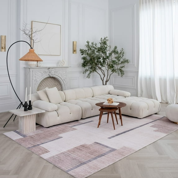 Rug Branch Eclipse Mid-Century Modern Beige Brown Indoor Area Rug - 4x6