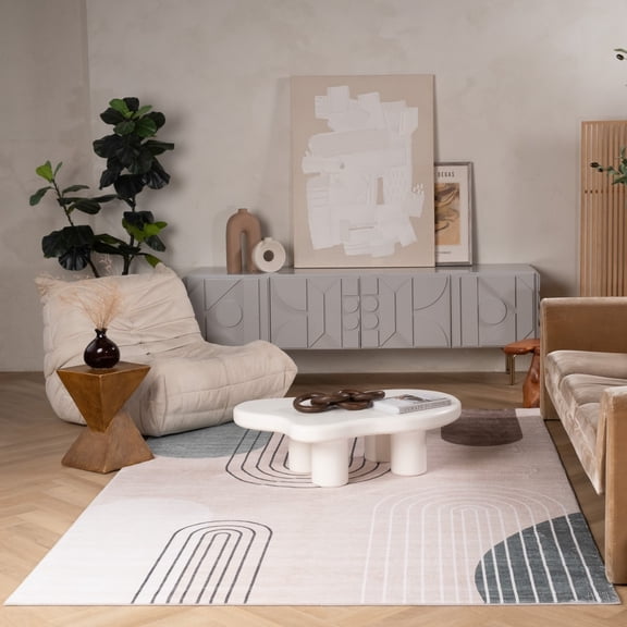 Rug Branch Eclipse Mid-Century Modern Beige Green Indoor Area Rug - 4x6