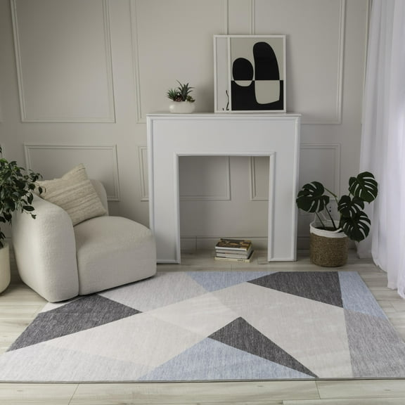 Rug Branch Eclipse Mid-Century Modern Blue Grey Indoor Area Rug - 4x6