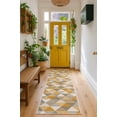 thumbnail image 1 of Rug Branch Geometric Mid-Century Modern  Yellow Beige Indoor Runner Rug - 2x15, 1 of 7