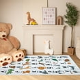 thumbnail image 1 of Rug Branch Kids Soft Steps Playtime Alphabet Animals White Beige Indoor Soft Area Rug - 4x6, 1 of 2