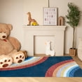 thumbnail image 1 of Rug Branch Kids Soft Steps Playtime Rainbow Navy Indoor Soft Area Rug - 5x7, 1 of 4