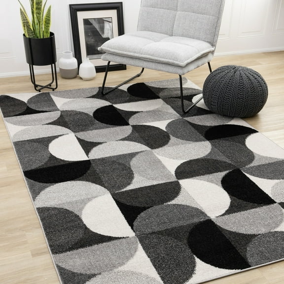 Rug Branch Mid-Century Geometric Grey Indoor Area Rug - 8' x 11'