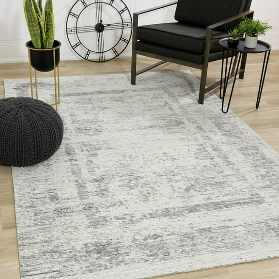 Rug Branch Modern Border Grey Indoor Area Rug - 5' x 8'