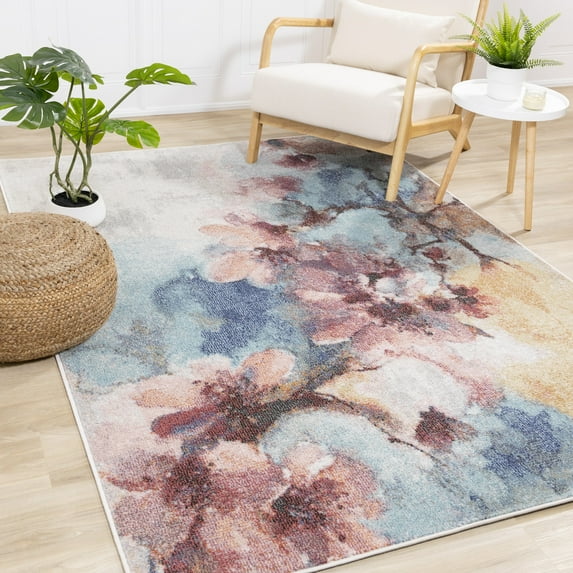 Rug Branch Modern Botanical Cream Indoor Area Rug - 5' x 8'