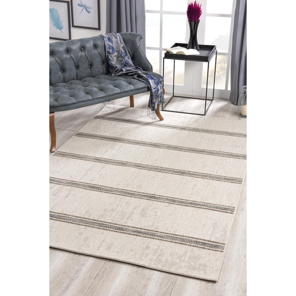 Rug Branch Modern Coastal  Beige Brown Indoor/ Outdoor Doormat Rug - 3x5