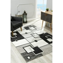 Rug Branch Modern Geometric Checkered Grey Black Indoor Area Rug - 5x7