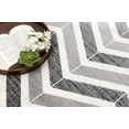 thumbnail image 1 of Rug Branch Modern Geometric Wave Grey Beige Indoor Runner Rug - 2x20, 1 of 5