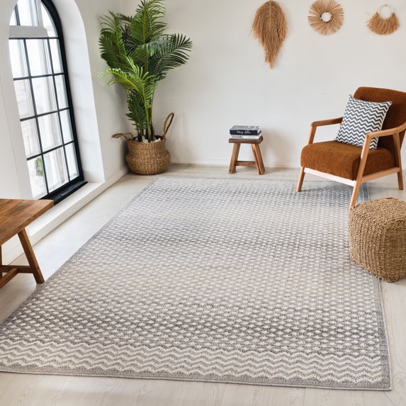 Rug Branch Modern Moroccan Geometric Grey Beige Indoor Area Rug - 5x8