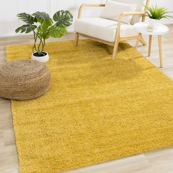 Rug Branch Modern Tonal/Solid Yellow Indoor Area Rug - 5' x 8'