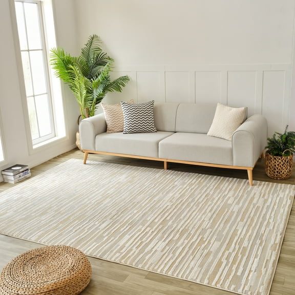 Rug Branch Nomad Abstract Abstract Indoor Area Rug, Beige Brown - 5'x7'