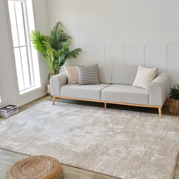 Rug Branch Nomad Coastal Abstract Indoor Area Rug, Beige Cream - 8'x10'