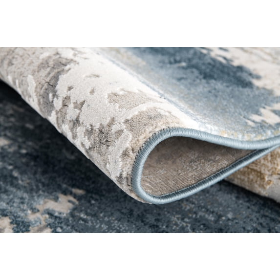 Rug Branch Silvia 2' x 25' (Exact Size: 2'2" x 25') Scandinavian Indoor Runner Rug, Blue Beige, Contemporary - Entryway, Hallway, Bathroom, and Kitchen