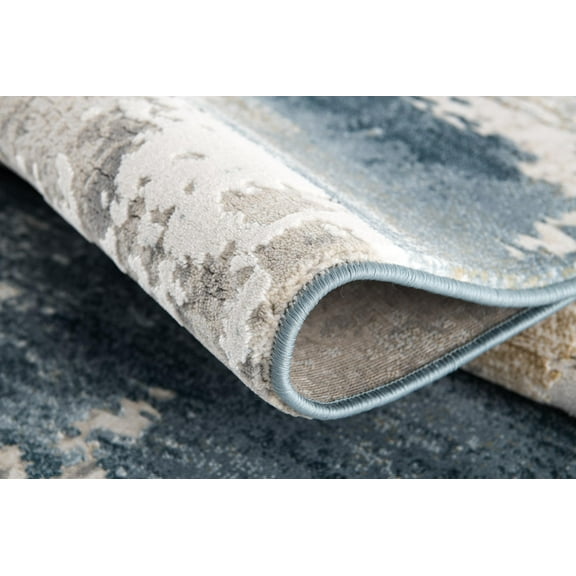 Rug Branch Silvia 2' x 3' (Exact Size: 2'2" x 3') Scandinavian Indoor Doormat Rug, Blue Beige, Contemporary - Entryway, Hallway, Bathroom, and Kitchen