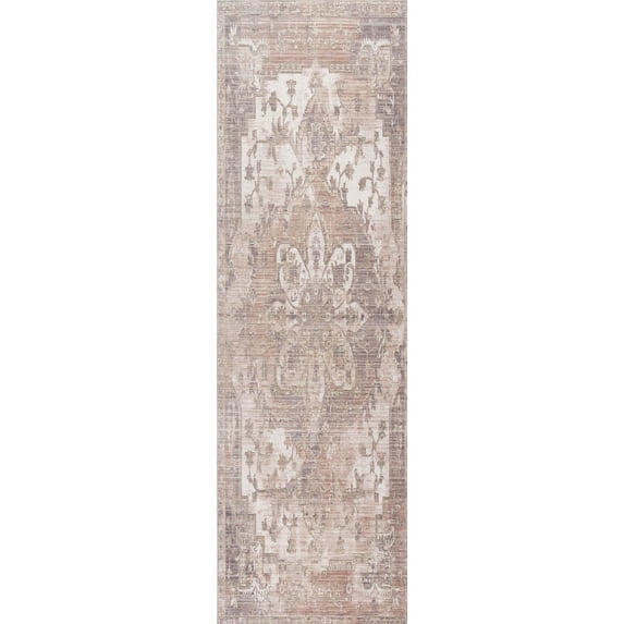 Rug Branch Transitional Moroccan Boho Beige Brown Indoor Runner Rug - 2x20
