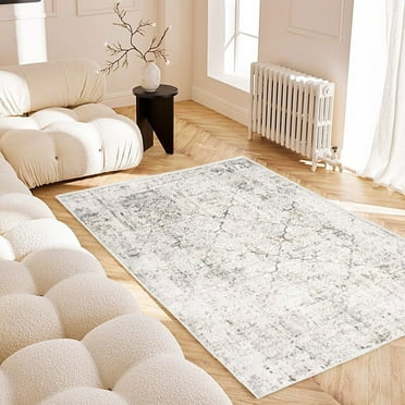 Rug Branch Transitional Moroccan  Grey Beige Indoor Area Rug - 5x7
